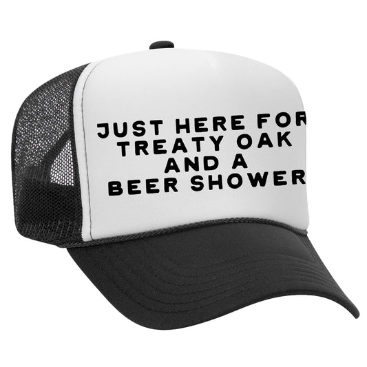 Treaty Oak and a Beer Shower Trucker Hat