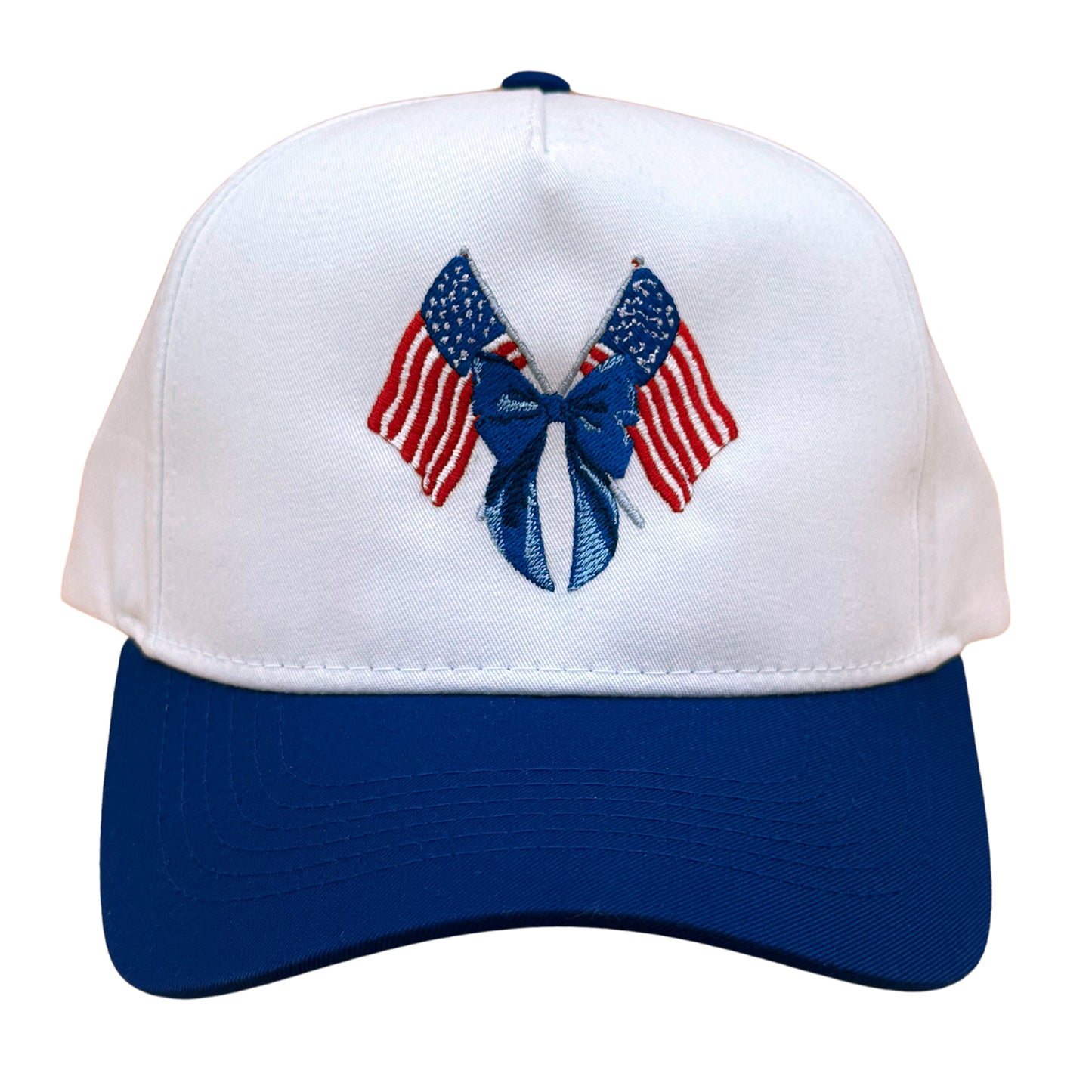 Flag & Bow Embroidered Hat