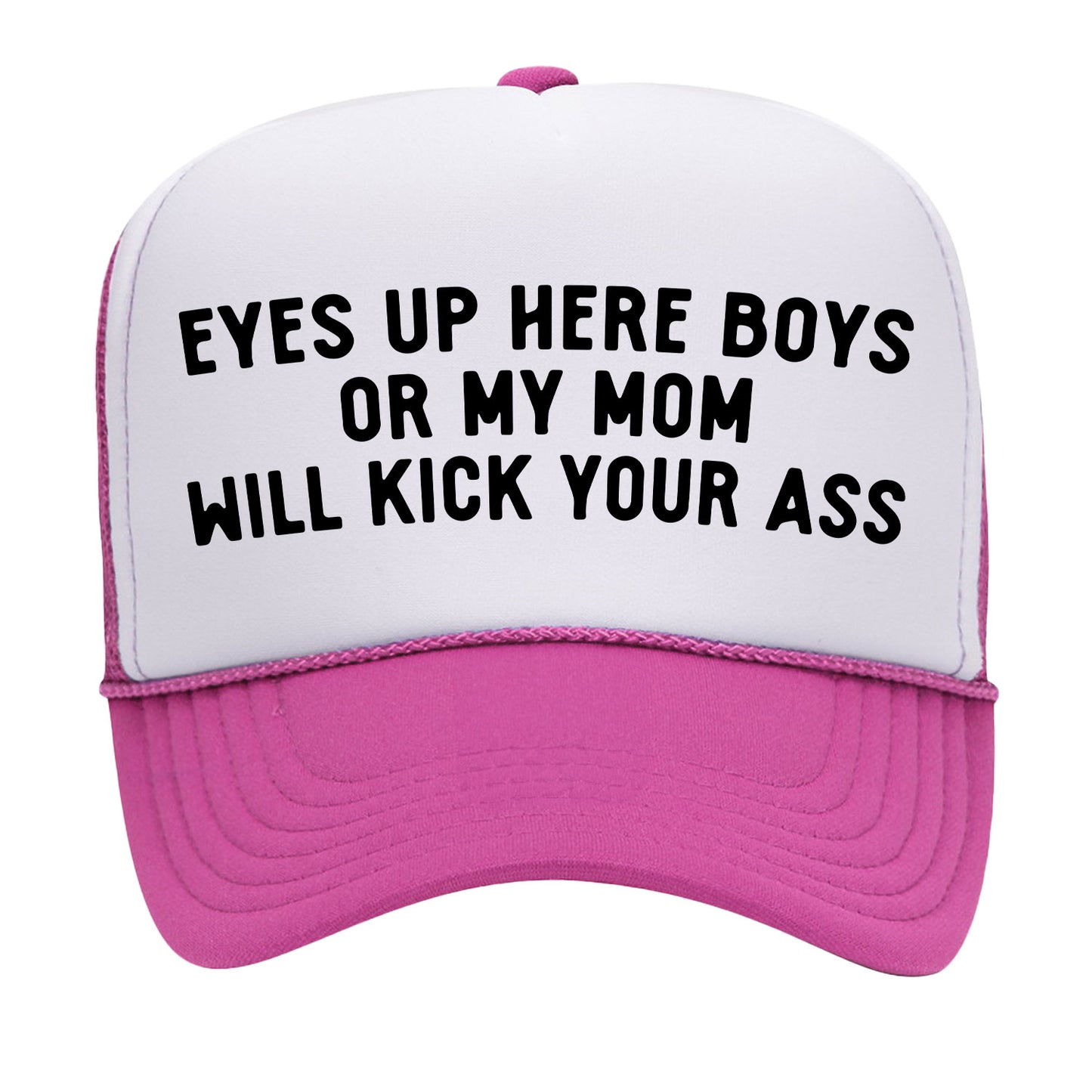 Eyes Up Here Boys Trucker Hat