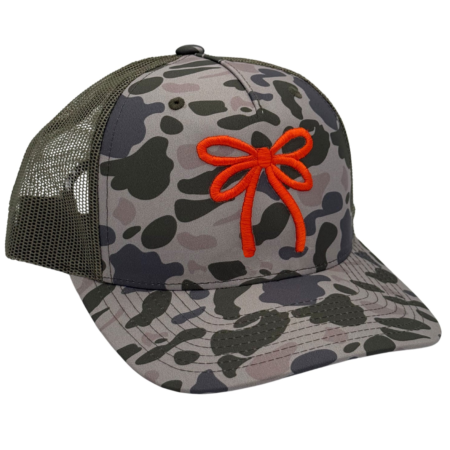 Camo Bow Embroidered Trucker Hat