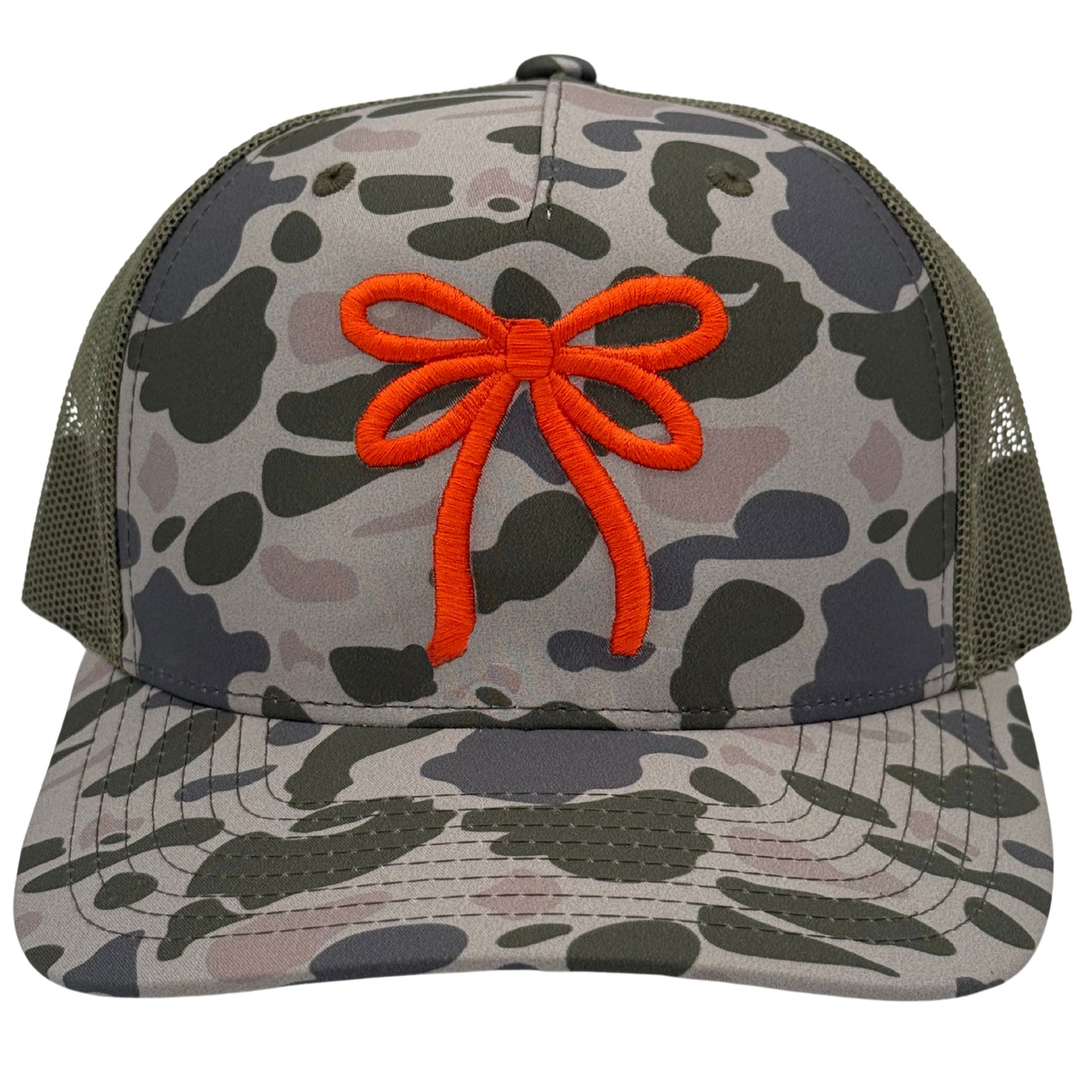 Camo Bow Embroidered Trucker Hat