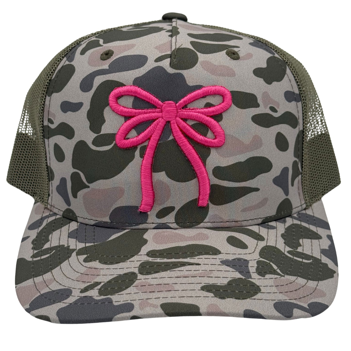 Camo Bow Embroidered Trucker Hat