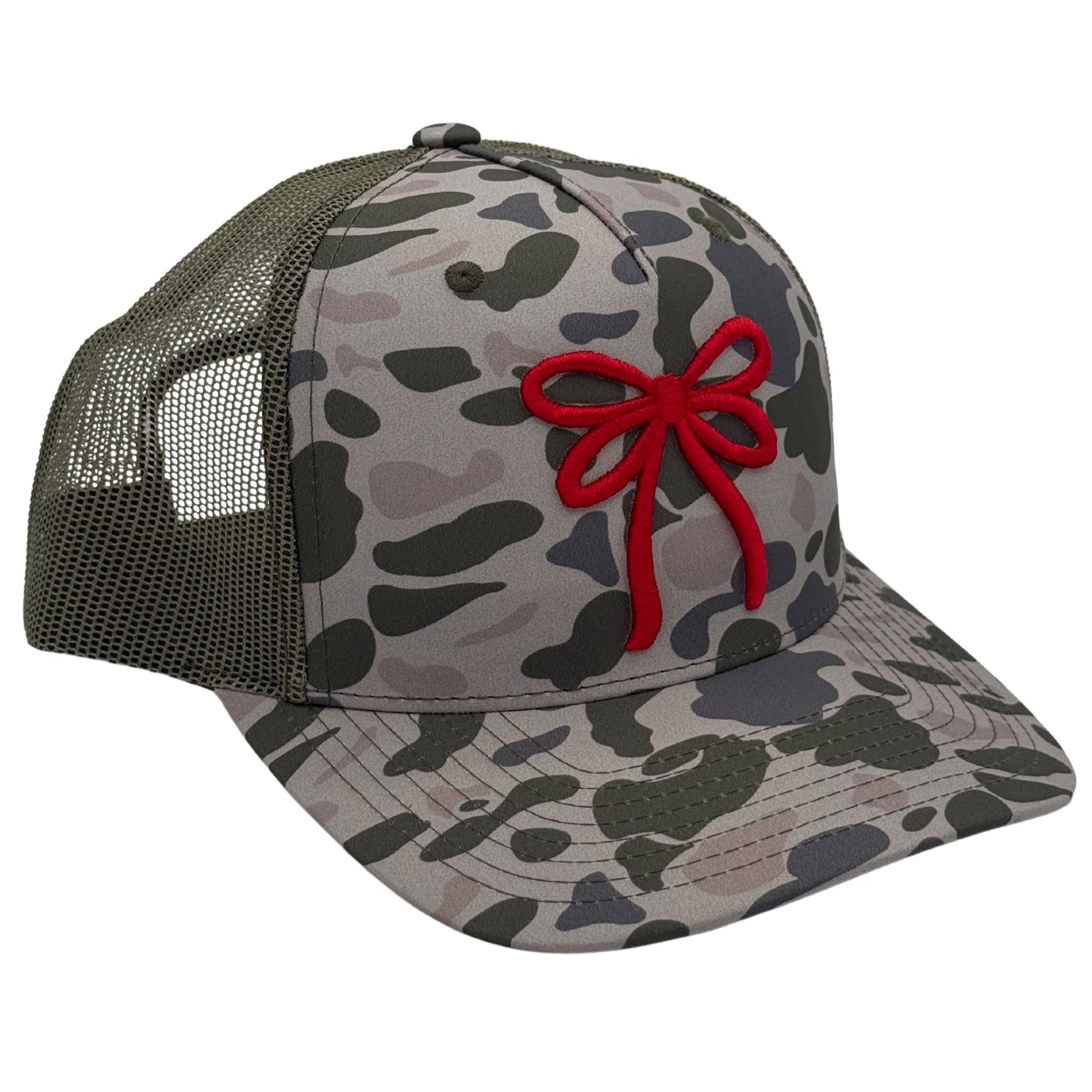 Camo Bow Embroidered Trucker Hat