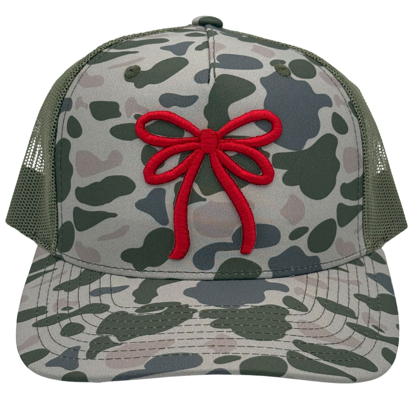 Camo Bow Embroidered Trucker Hat