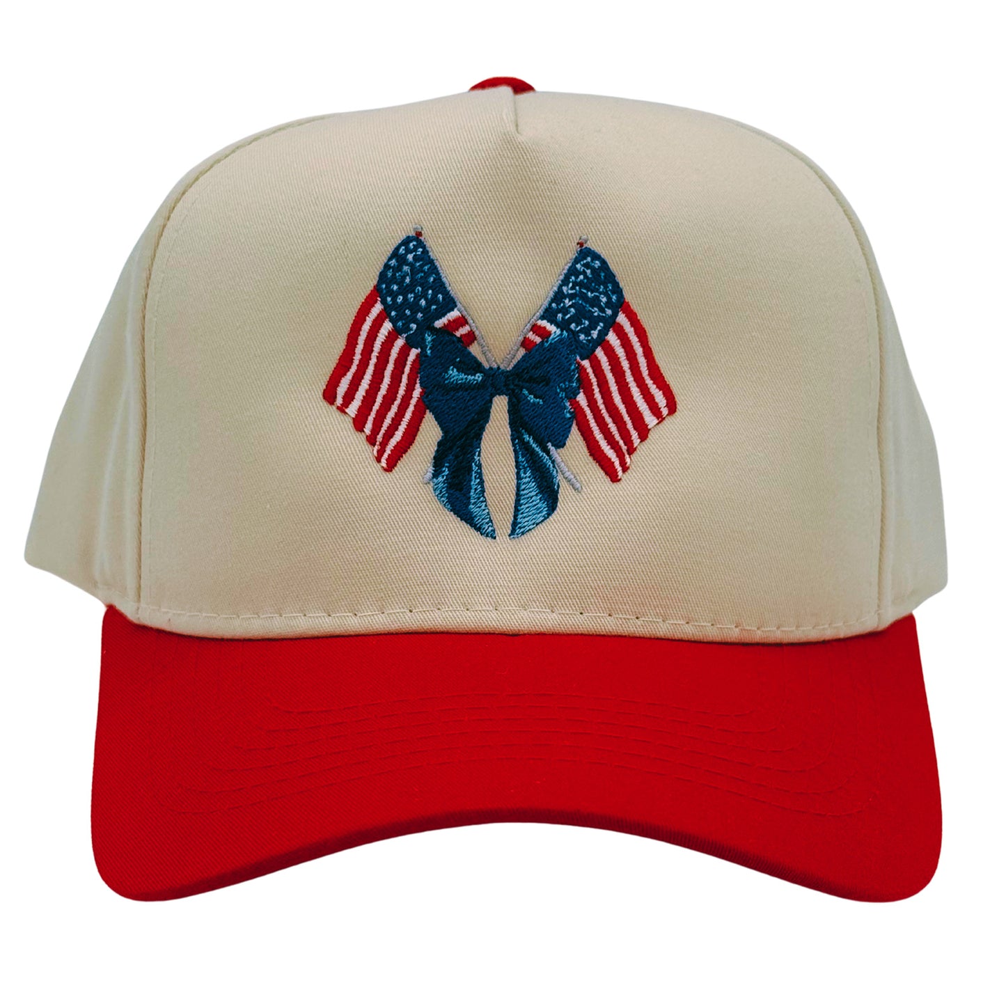 Flag & Bow Embroidered Hat