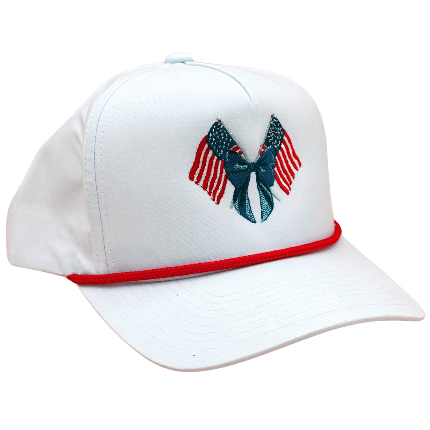 Flag & Bow Embroidered Hat