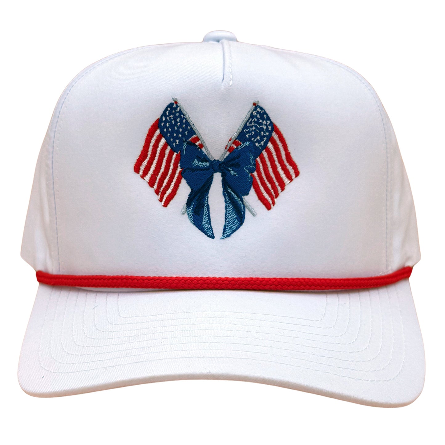 Flag & Bow Embroidered Hat