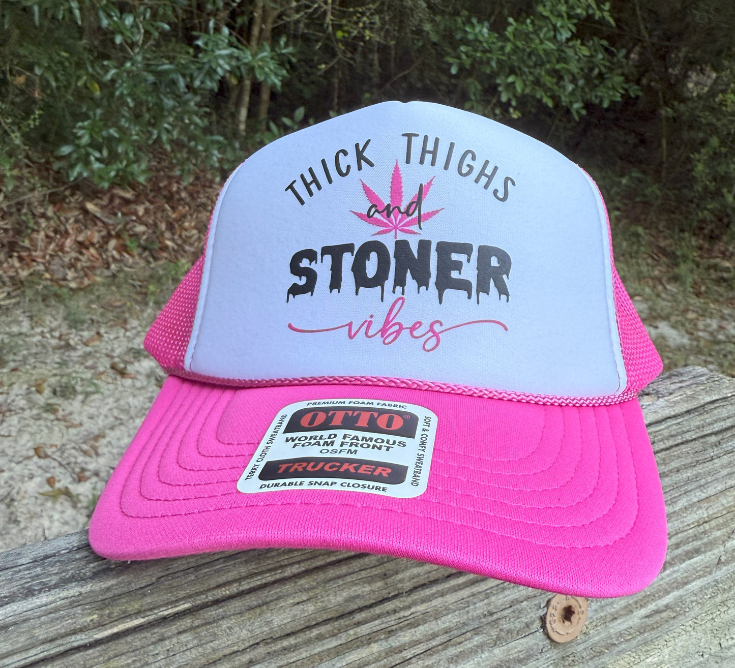 Thick Thighs and Stoner Vibes Trucker Hat