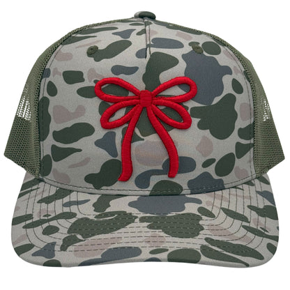 Camo Bow Embroidered Trucker Hat